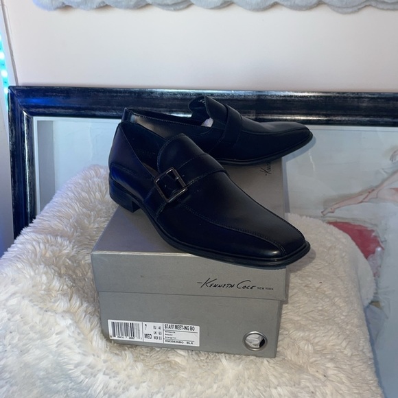 Kenneth Cole mens black genuine leather shoes suit formal wear  NWT main image 2